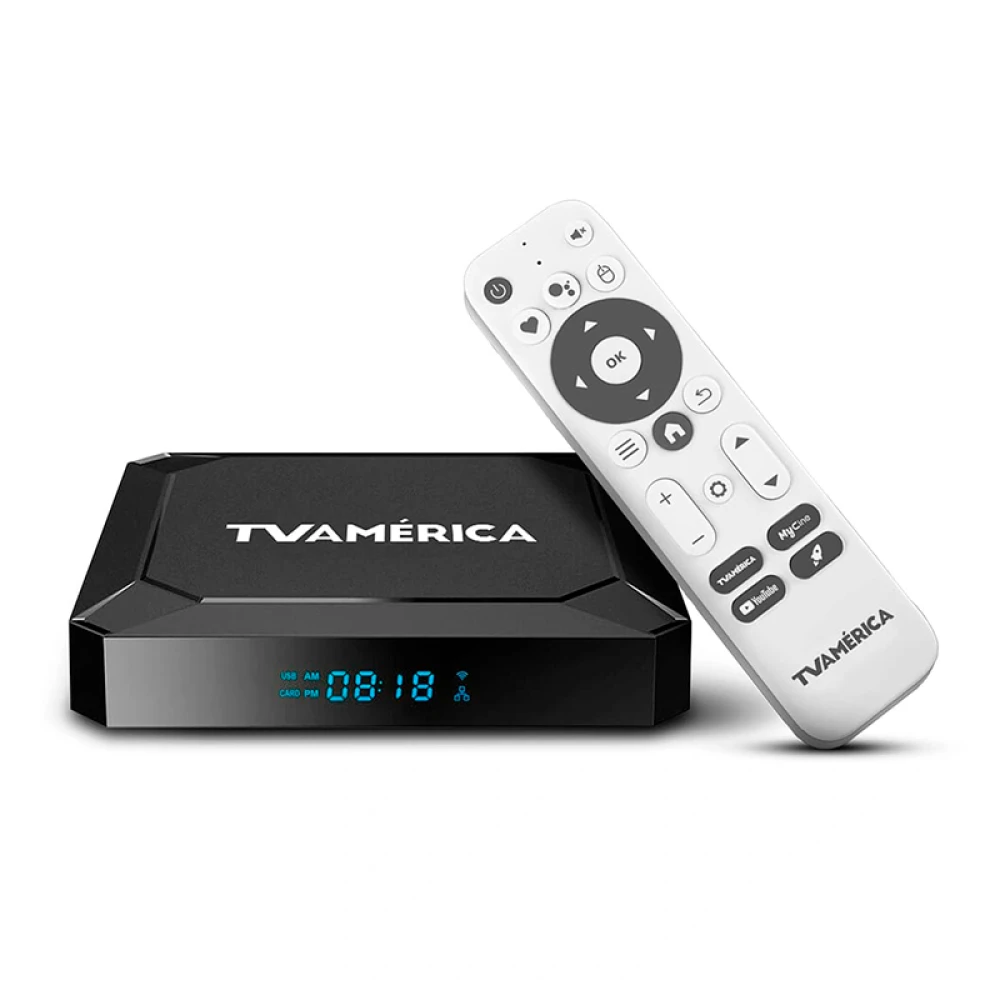 Receptor TV América com controle remoto, imagem ilustrativa